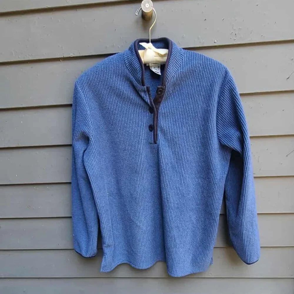 Talbots Blue Soft Ribbed Pullover size Medium